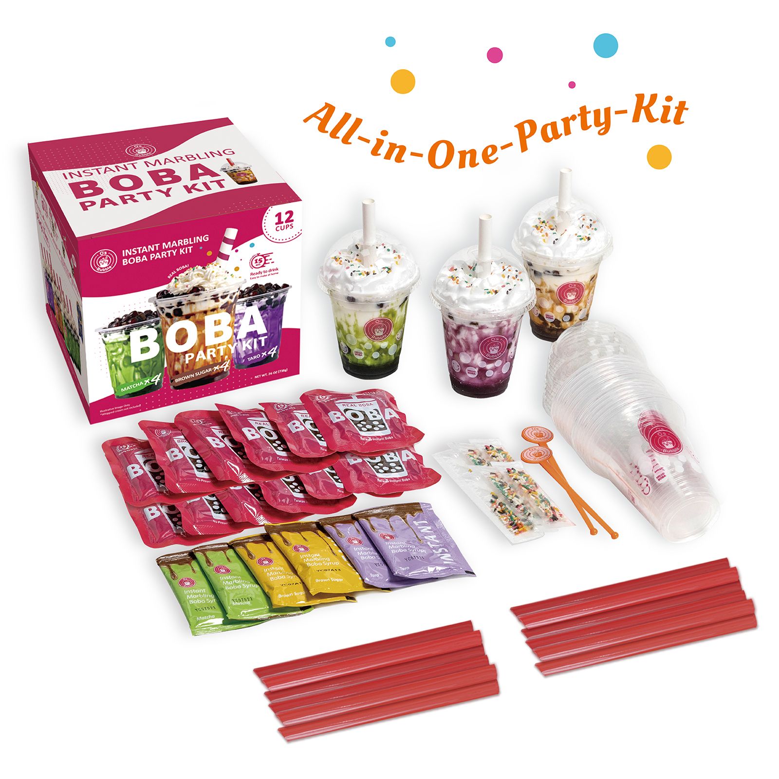 Boba Party Kit, 5 Party Cups GREAT for Sharing