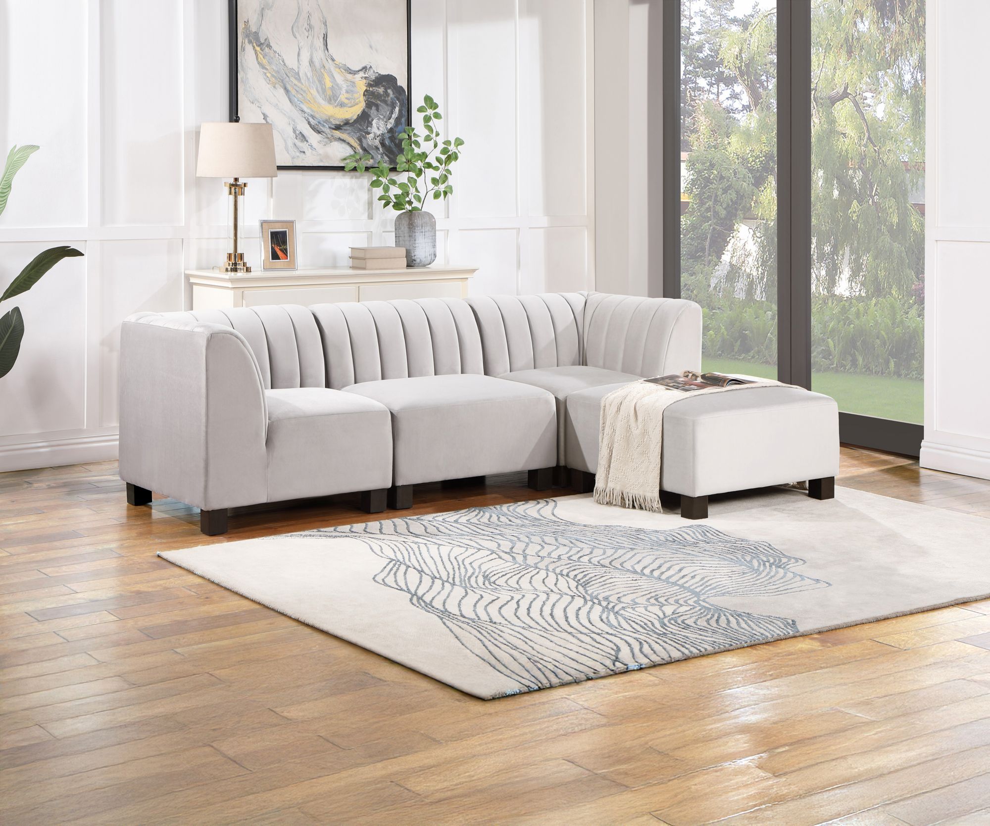 Home to Office Modular 4-Pc. Sectional Sofa - Gray