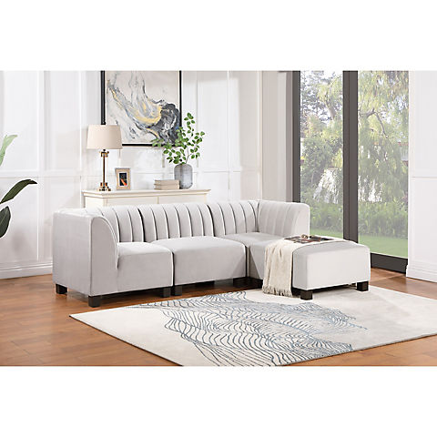 Home to Office Modular 4-Pc. Sectional Sofa - Gray