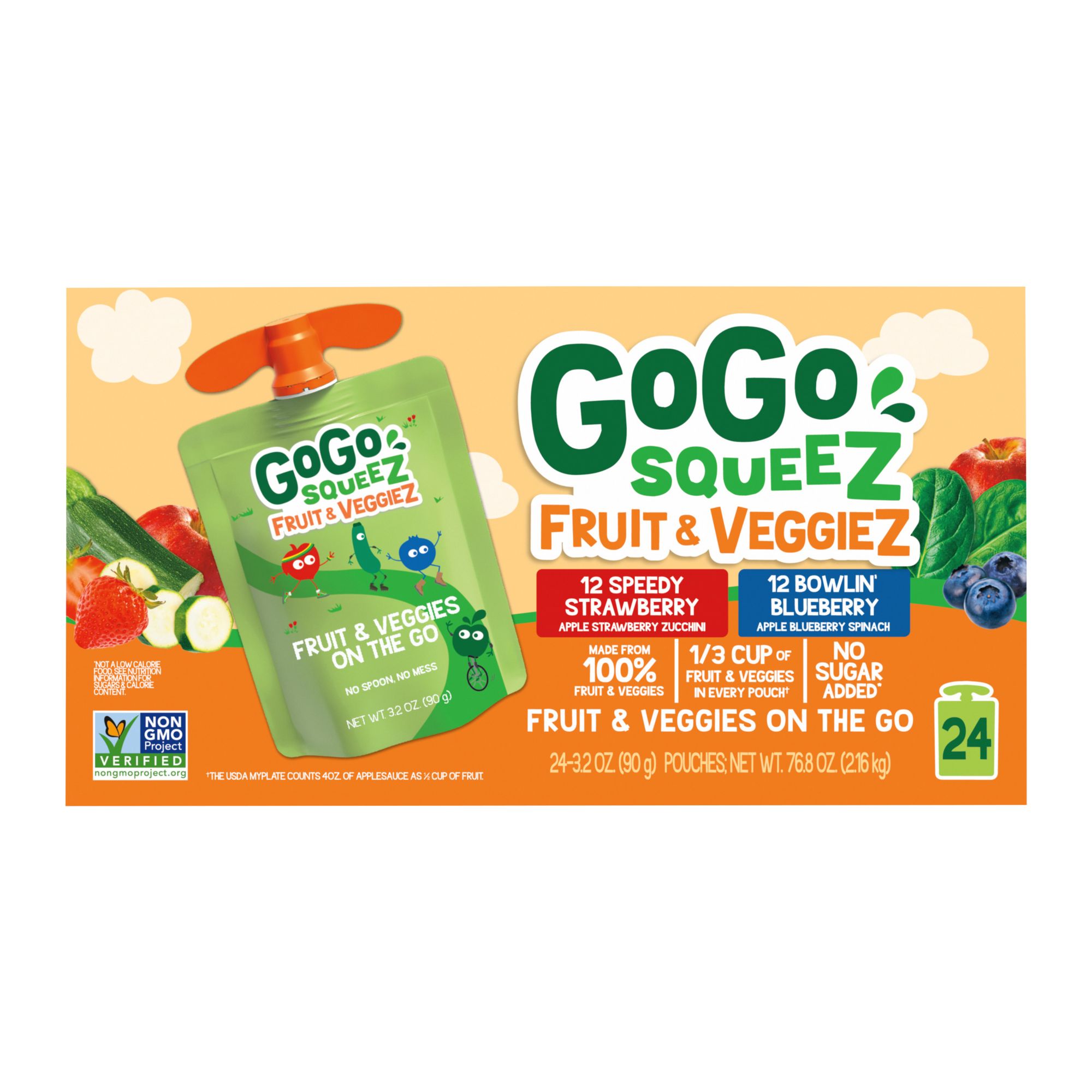 GoGo SqueeZ Fruit & VeggieZ Applesauce Pouches, 24 pk. | BJ's 