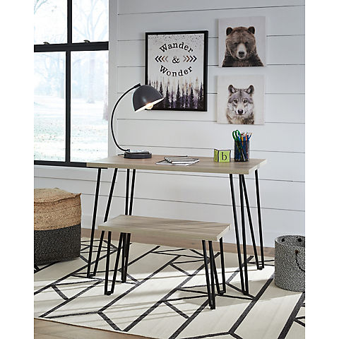 Ashley Furniture Desk With Bench - Black