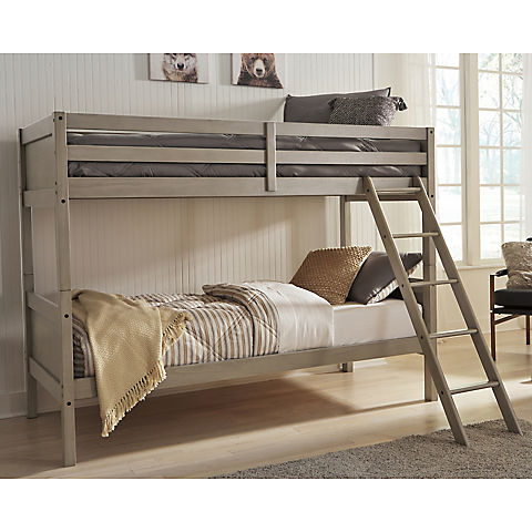Ashley Furniture Twin/Twin Bunk Bed With Ladder - Gray