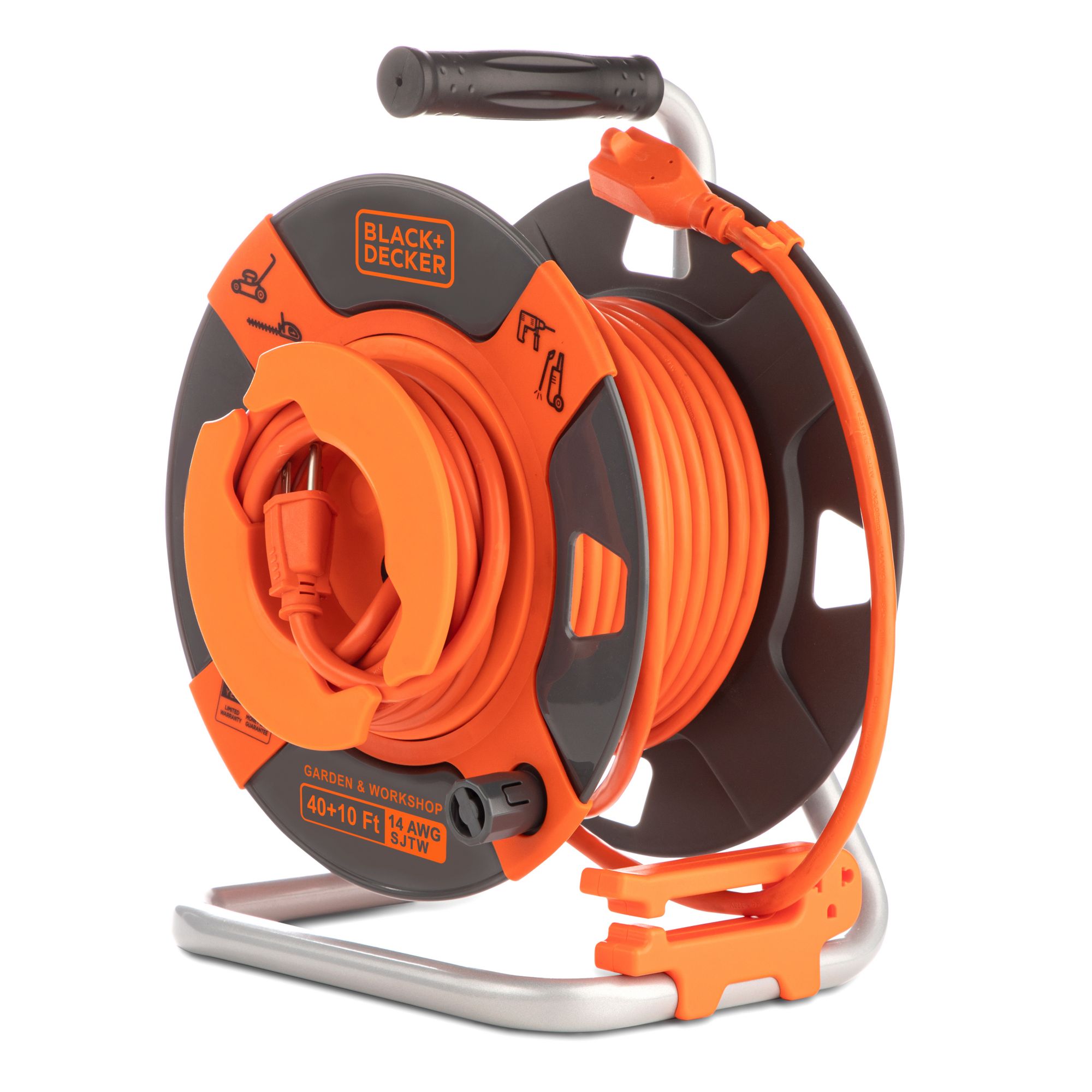 Black + Decker 75' Retractable Extension Cord Reel With 4 Outlets and Multi-Plug  Extension