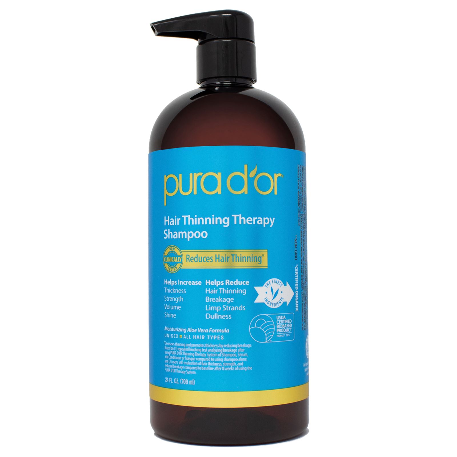 pura d'or Hair Thinning Therapy Shampoo, 8 fl oz