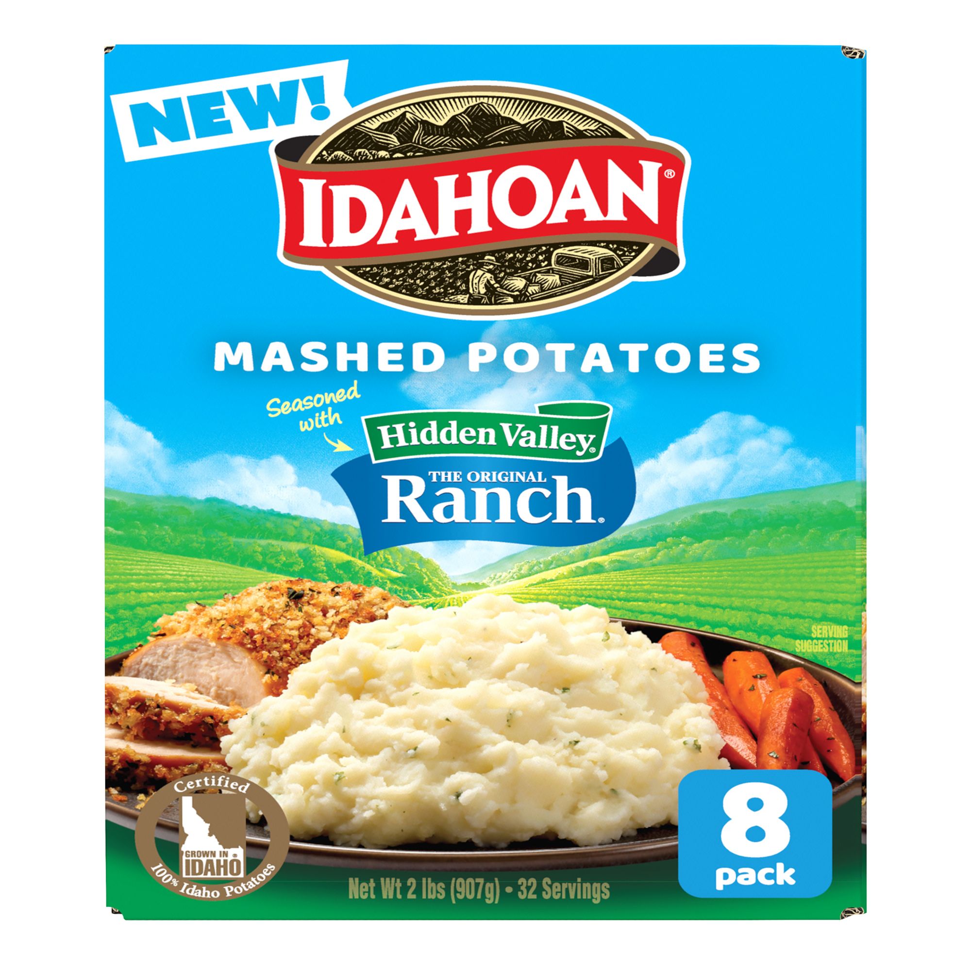 Idahoan Hidden Valley Ranch Mashed Potatoes, 8 pk./4 oz. BJs