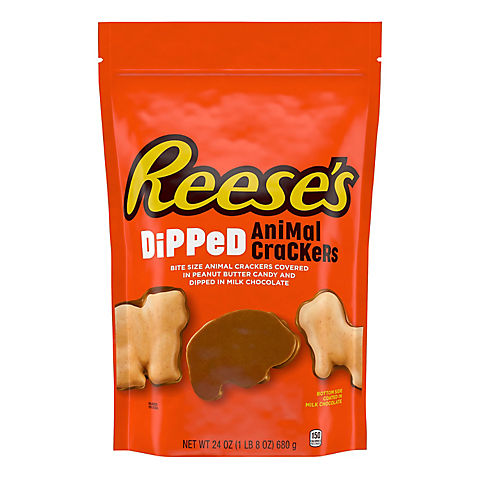 Reese's Milk Chocolate Peanut Butter Dipped Animal Crackers, 24 oz.