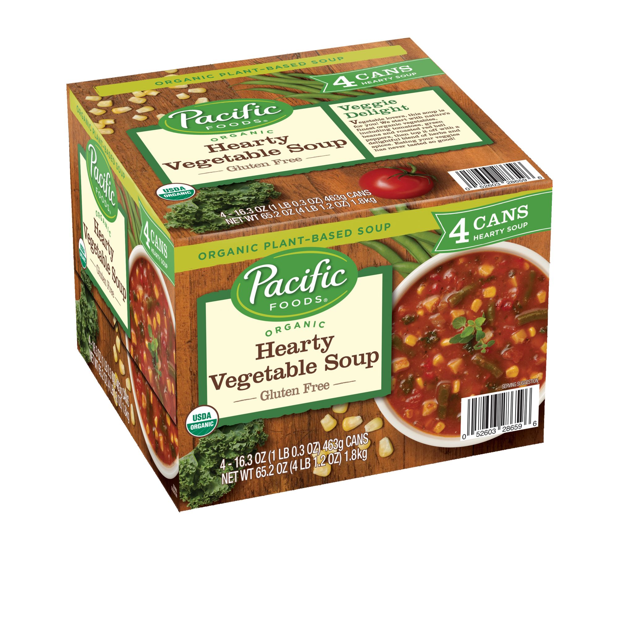 Pacific Foods Organic Hearty Vegetable Soup, Vegan Soup 16.3 Ounce Can