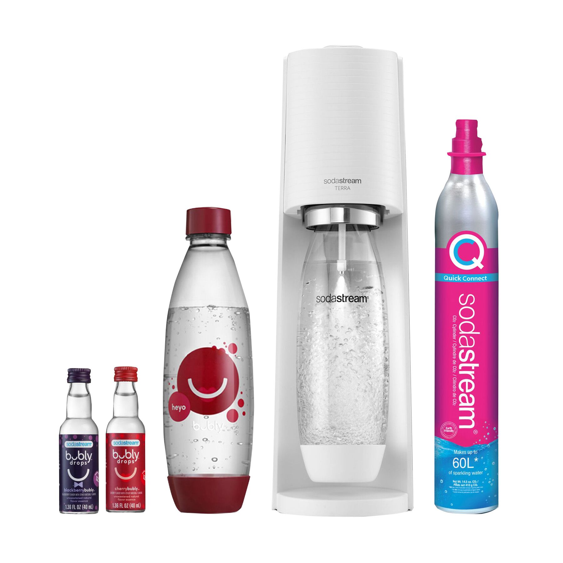 SodaStream Terra Sparkling Water Maker with Extra CO2 Cylinder and  Carbonating Bottle Black