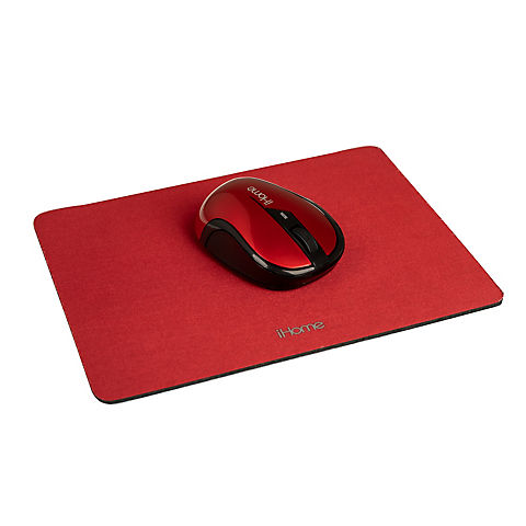 iHome Wireless Mouse and Mousepad Bundle - Red