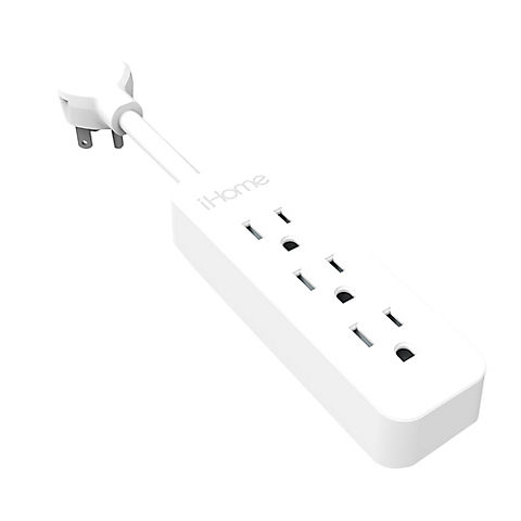 iHome 3 Outlet Power Strip - White