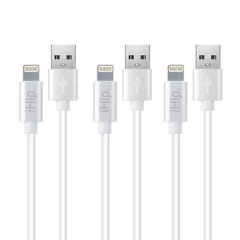 iHip 6' Lightning Charging Cable, 3 pk. - White