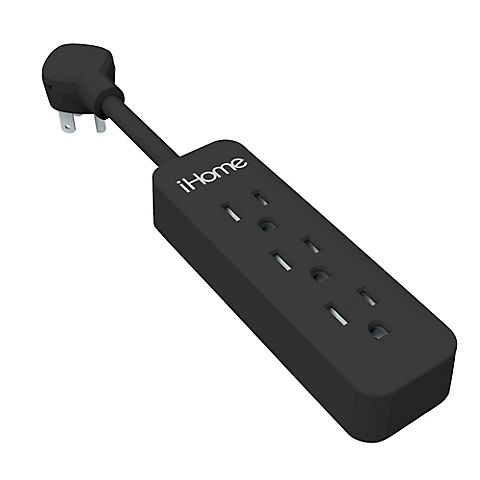 iHome 3 Outlet Power Strip - Black