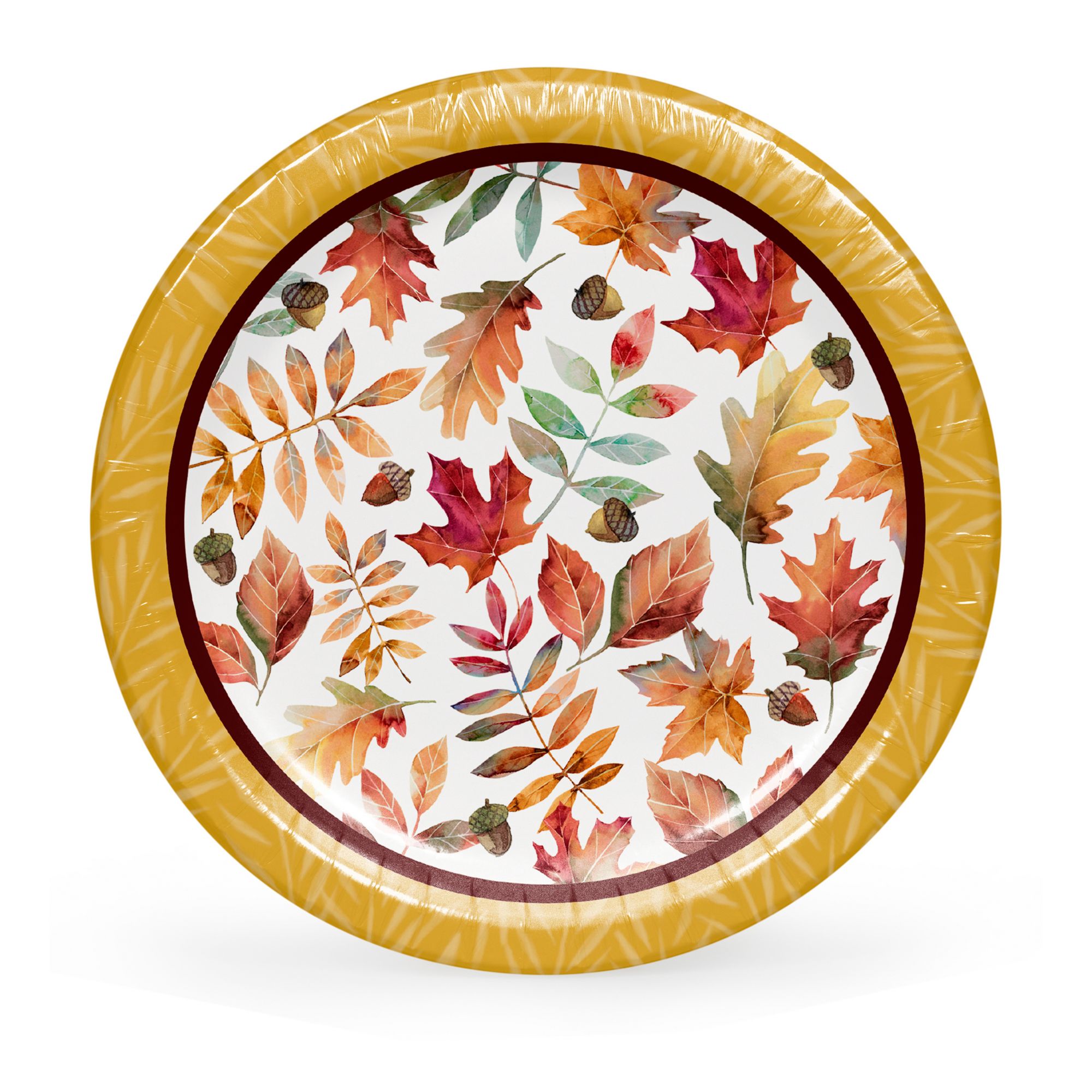 Beistle Thanksgiving Fall Leaf Paper Plates 9 inch, 8/Pkg