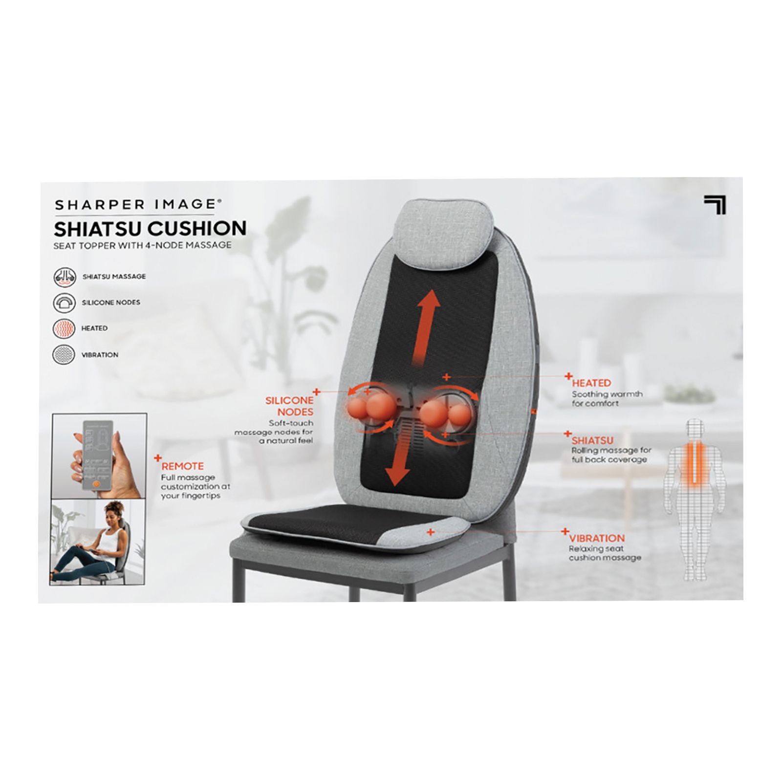 Sharper Image Shiatsu Massage Seat Topper