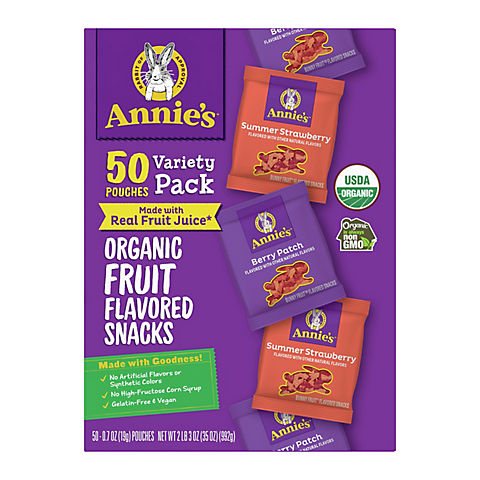 Annie's Organic Fruit Snacks Variety Pack, 50 pk.