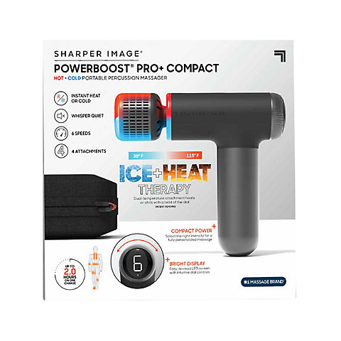 Sharper Image Powerboost Pro+ Compact Hot and Cold Percussion Massager - Black