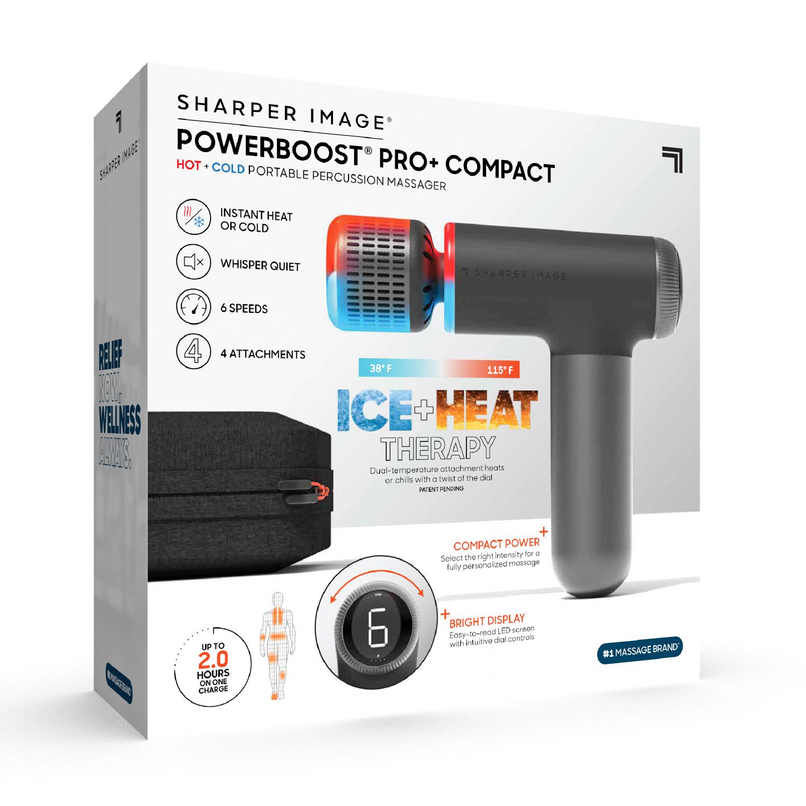 Sharper Image Powerboost Pro+ Compact Hot & Cold Percussion Massager with  Dual-Temperature Massage Node