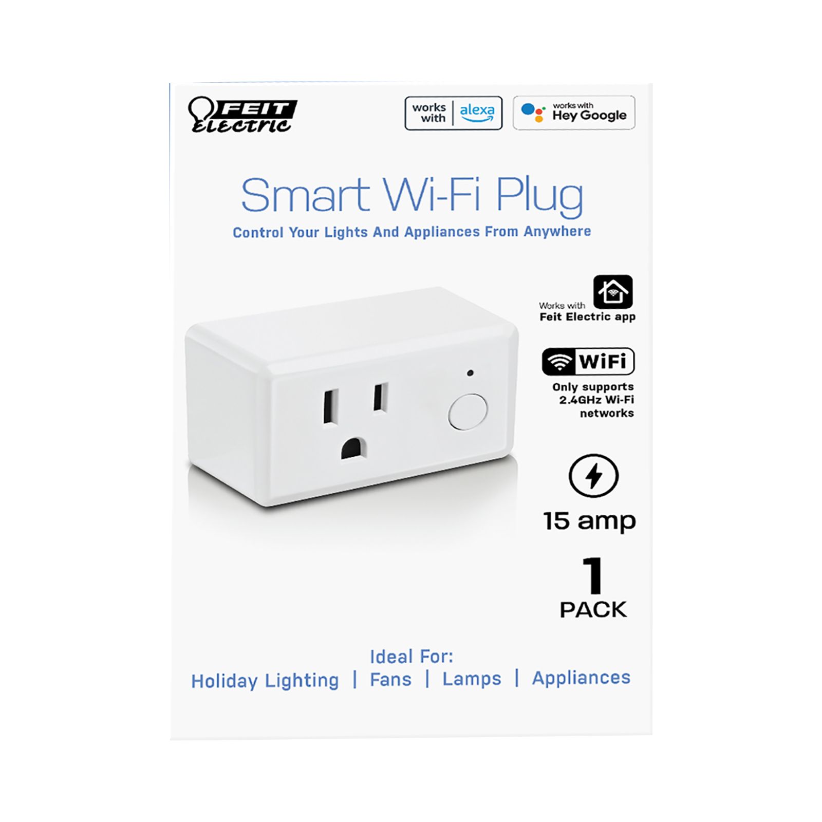 Feit Electric Residential Plastic Smart Plug with Night Light 1-15R