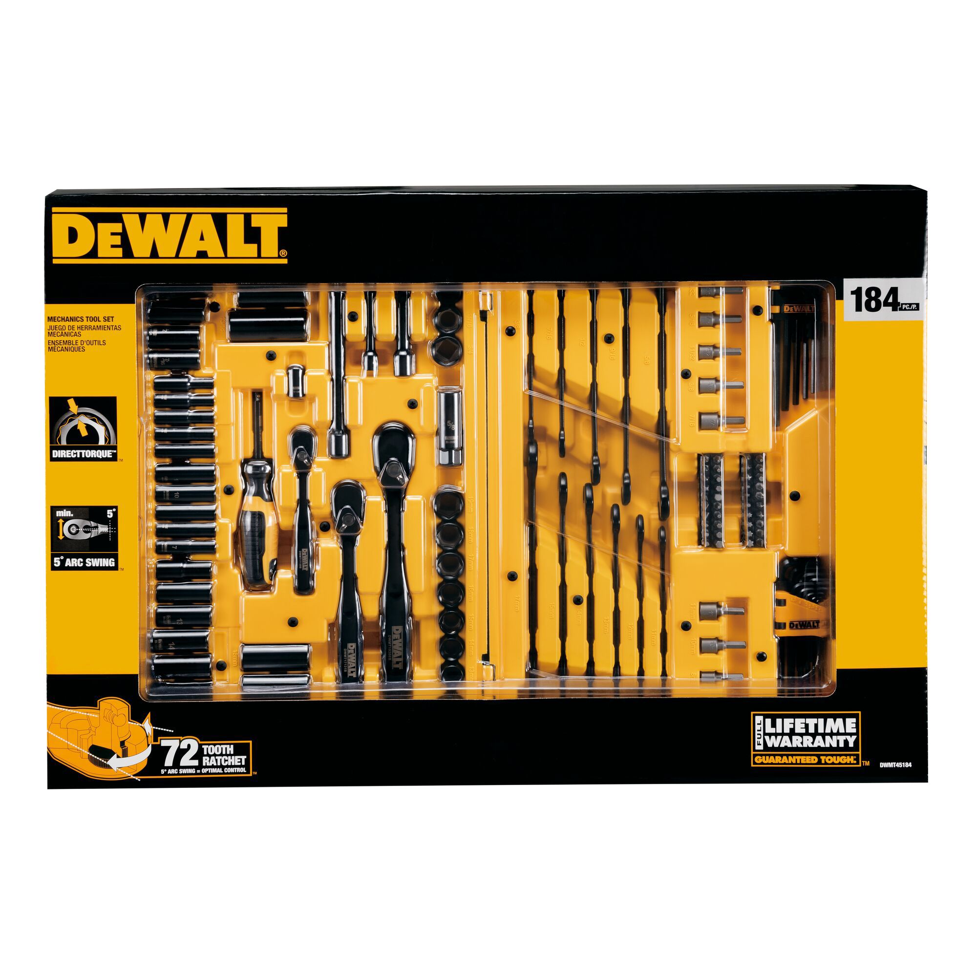 Dewalt 184 pc. Mechanics Set Black Chrome BJ s Wholesale Club