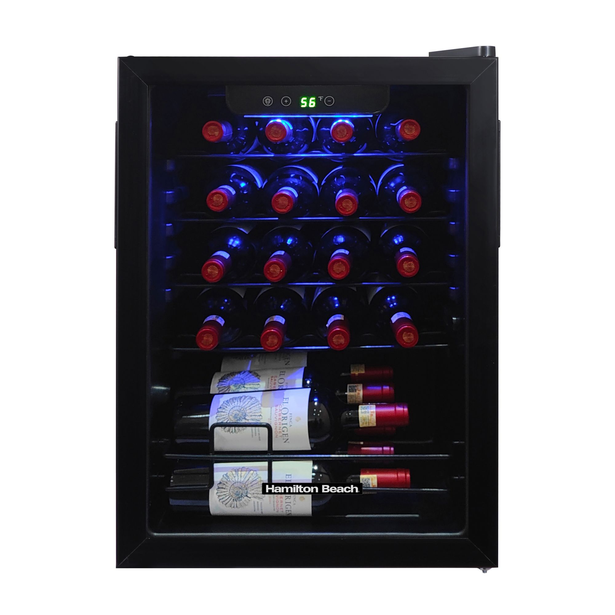 Hamilton Beach 22-Bottle Wine & Beverage Cooler - Platinum Finish