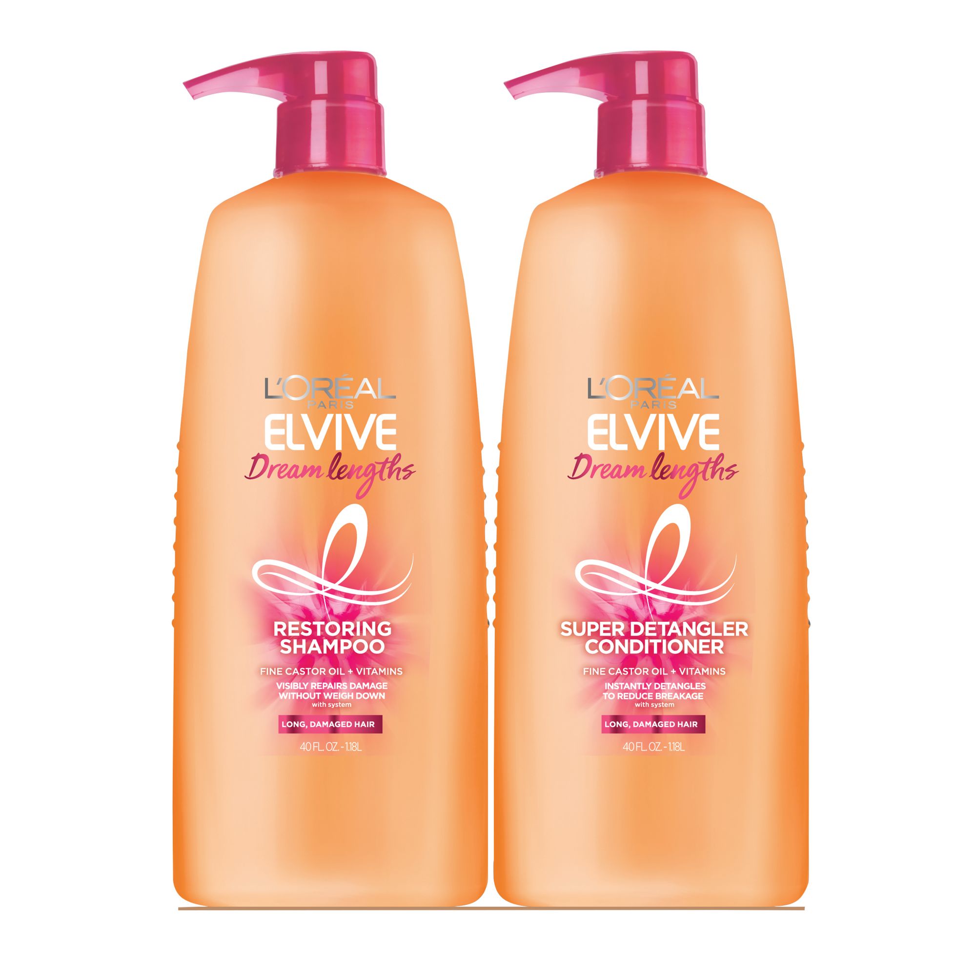 L'Oreal Paris Elvive Dream Lengths Shampoo and Conditioner Kit, Paraben  Free, 1 kit