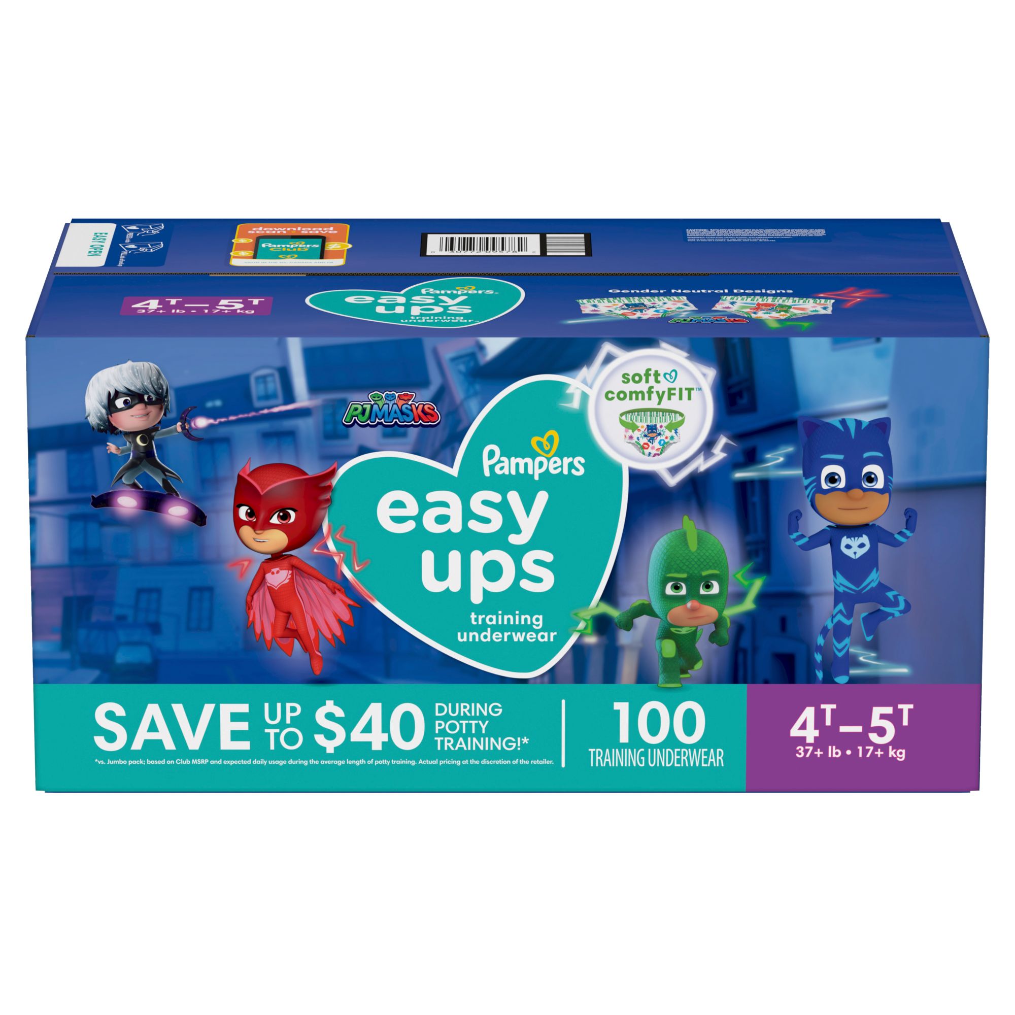 Pampers Easy Ups Training Underwear Boys Size 6 4T5T, 100 ct. BJs