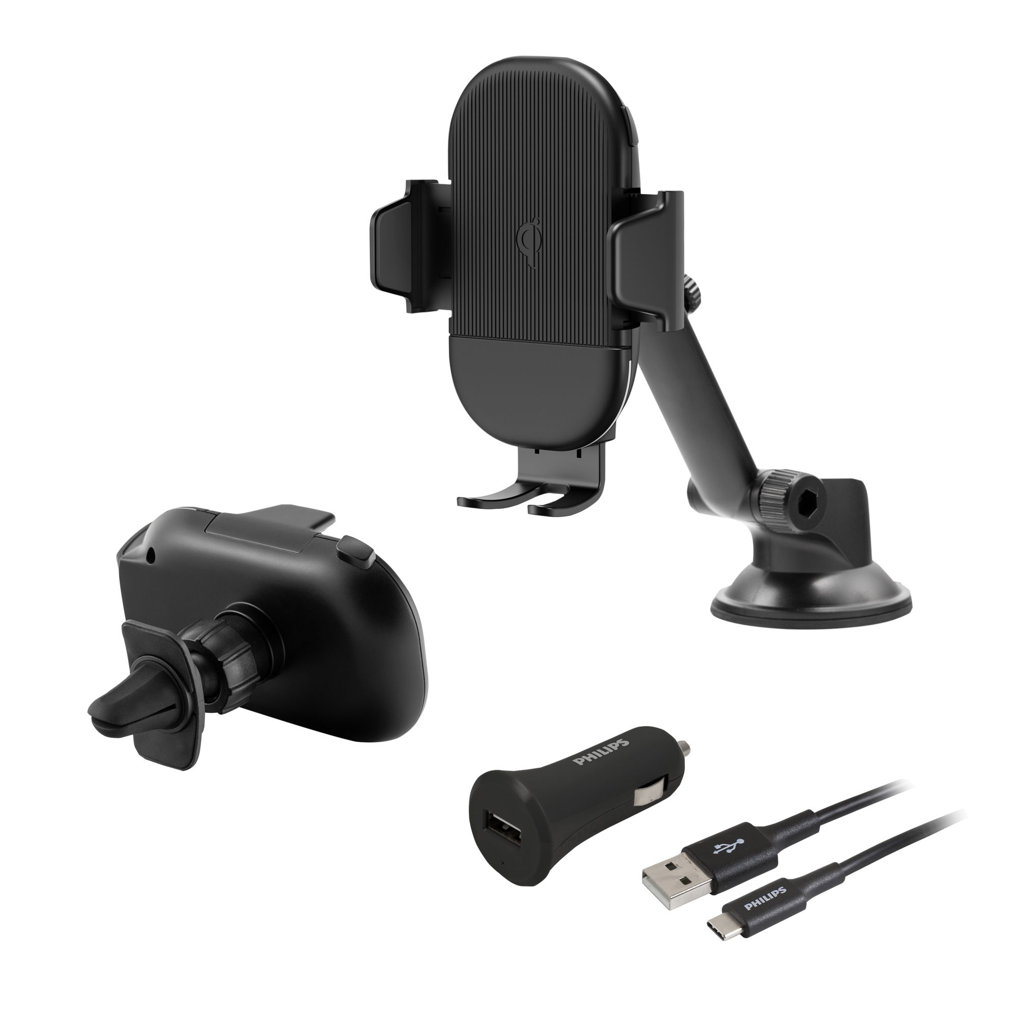 Philips 3-in-1 Car Charging Kit - Black