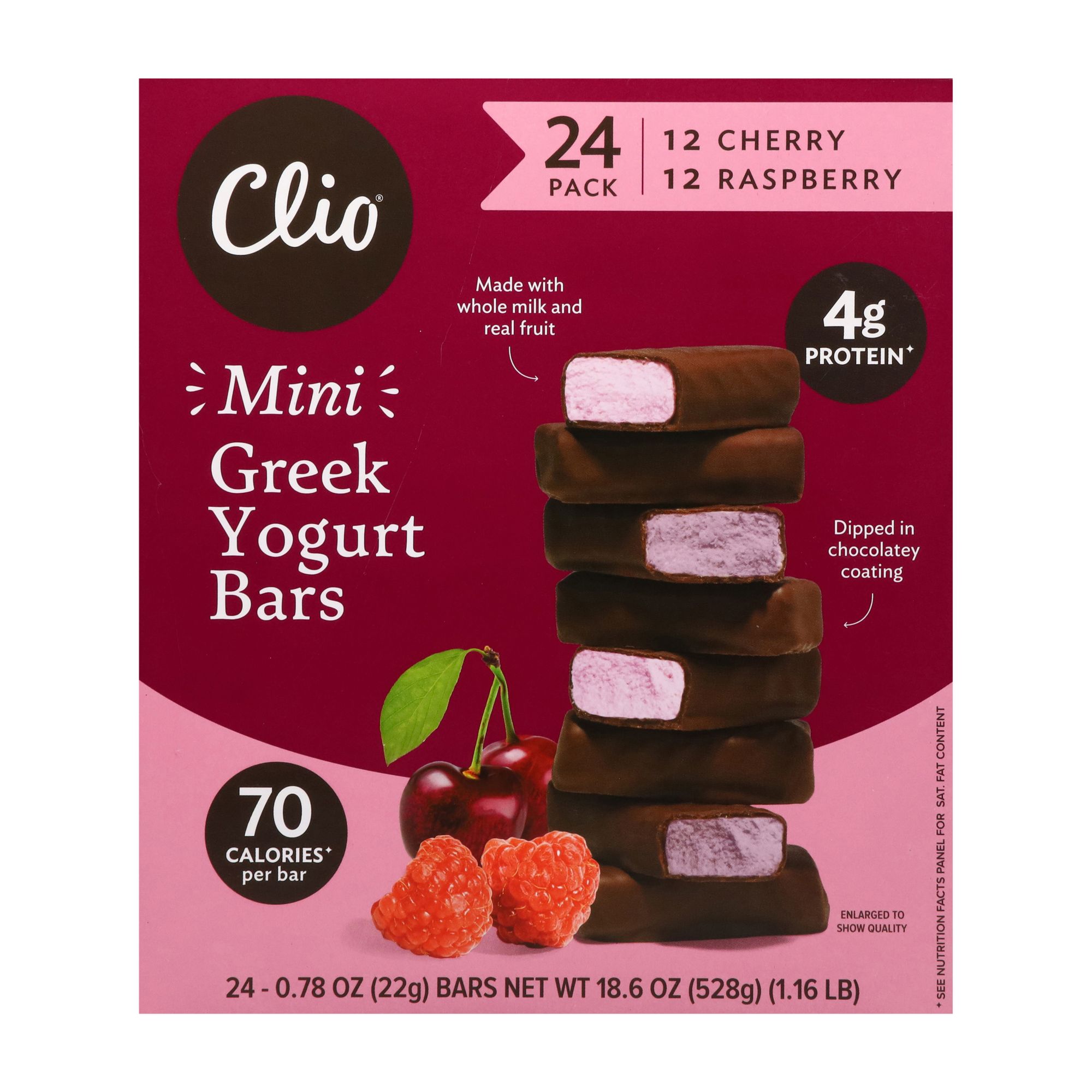 Clio Mini Greek Yogurt Bars Variety Pack, 24 ct.