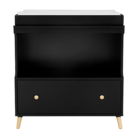 Delta Children Essex Changing Table with Drawer - Ebony with Natural