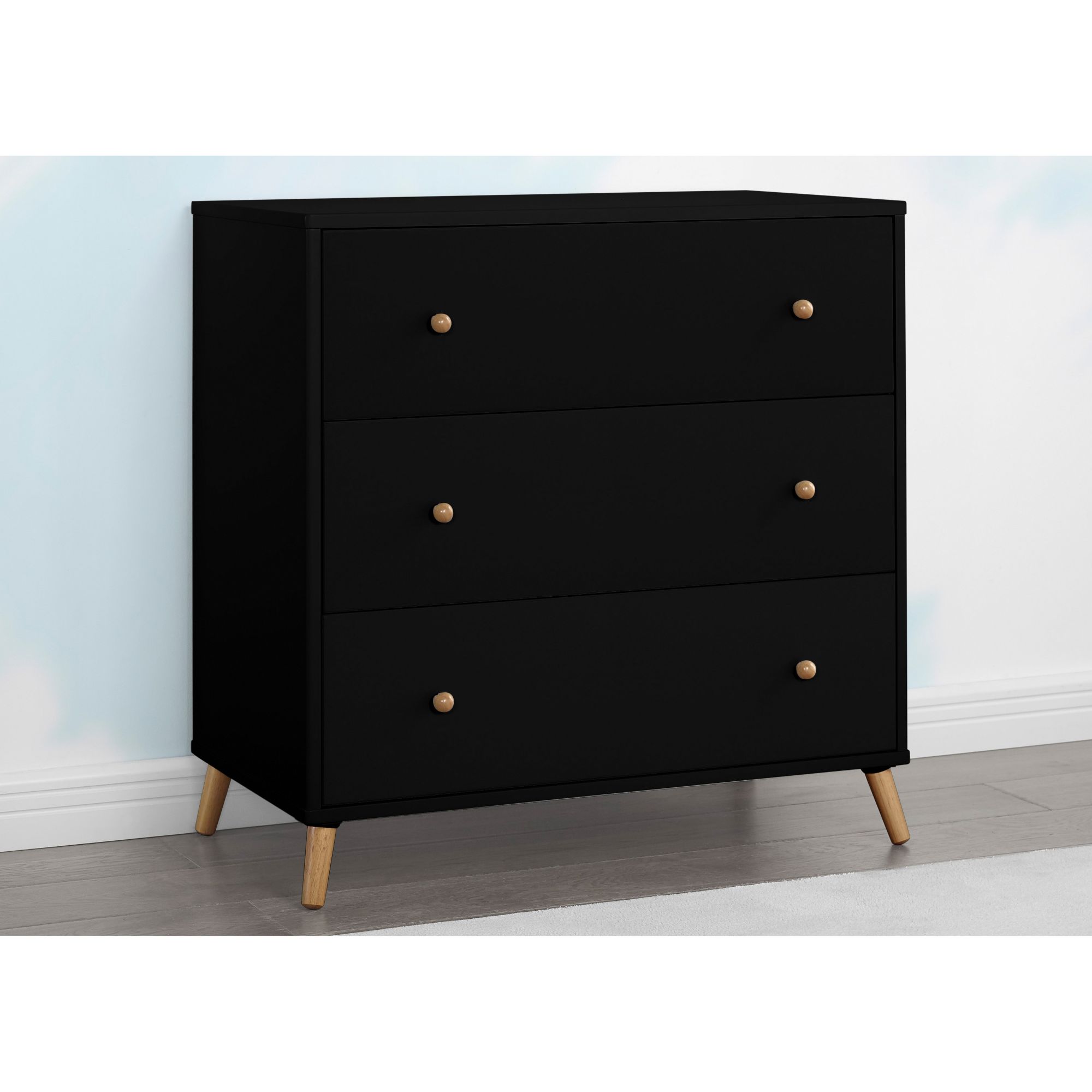 Delta Children 3 Draw Dresser, Ebony with Natural BJ