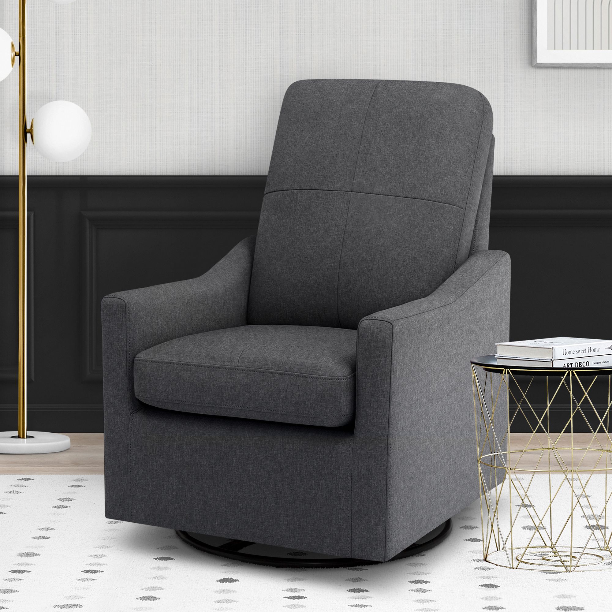 Nursery swivel outlet glider