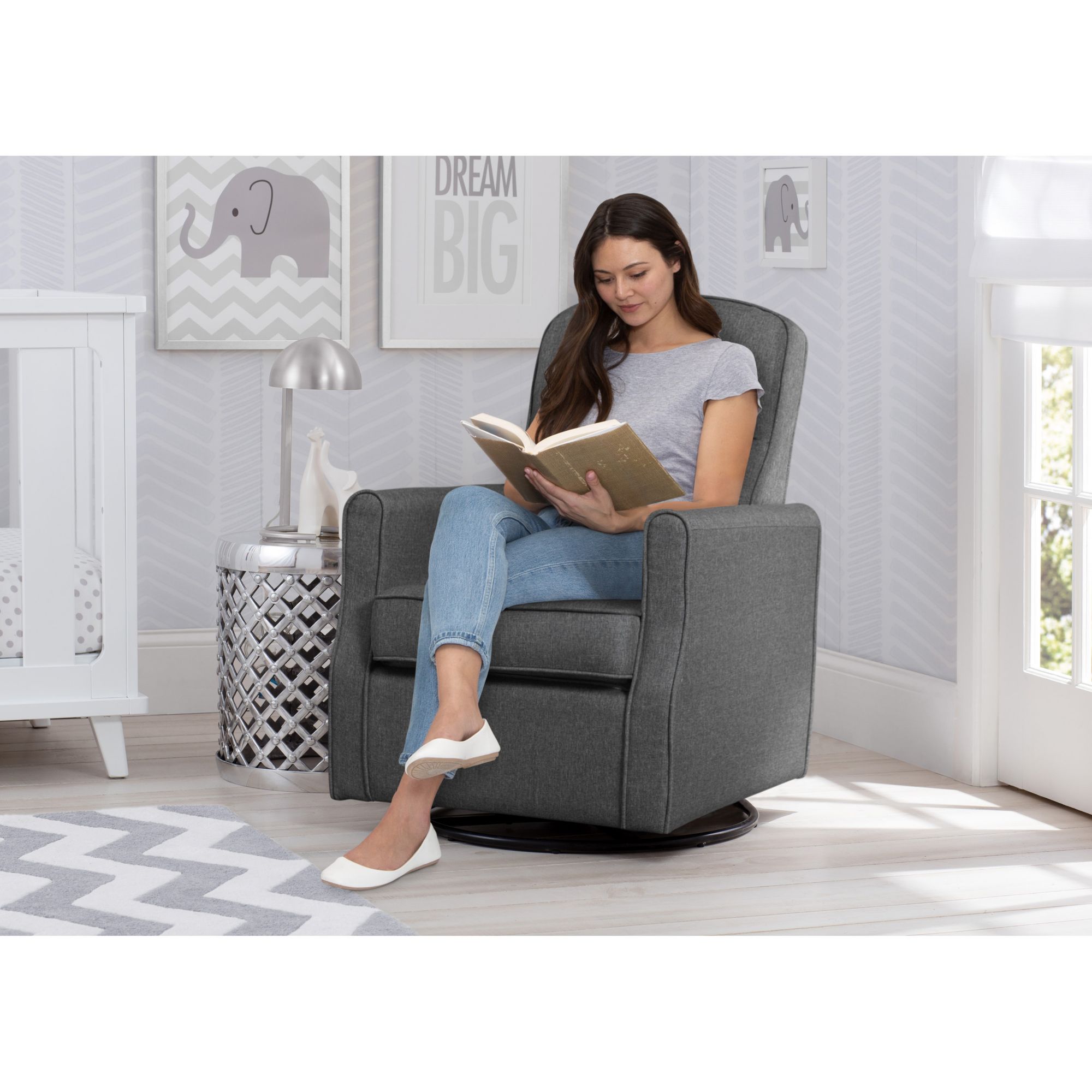 Gray cheap nursery recliner