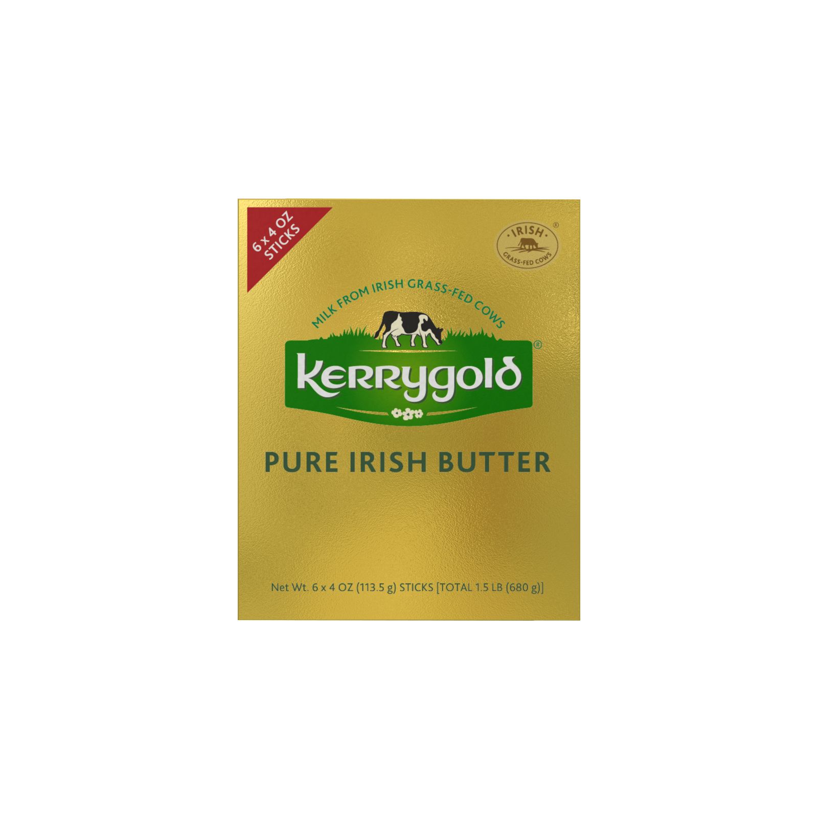 Kerrygold Grass-fed Pure Irish Salted Butter Sticks, 6 pk./4 oz.