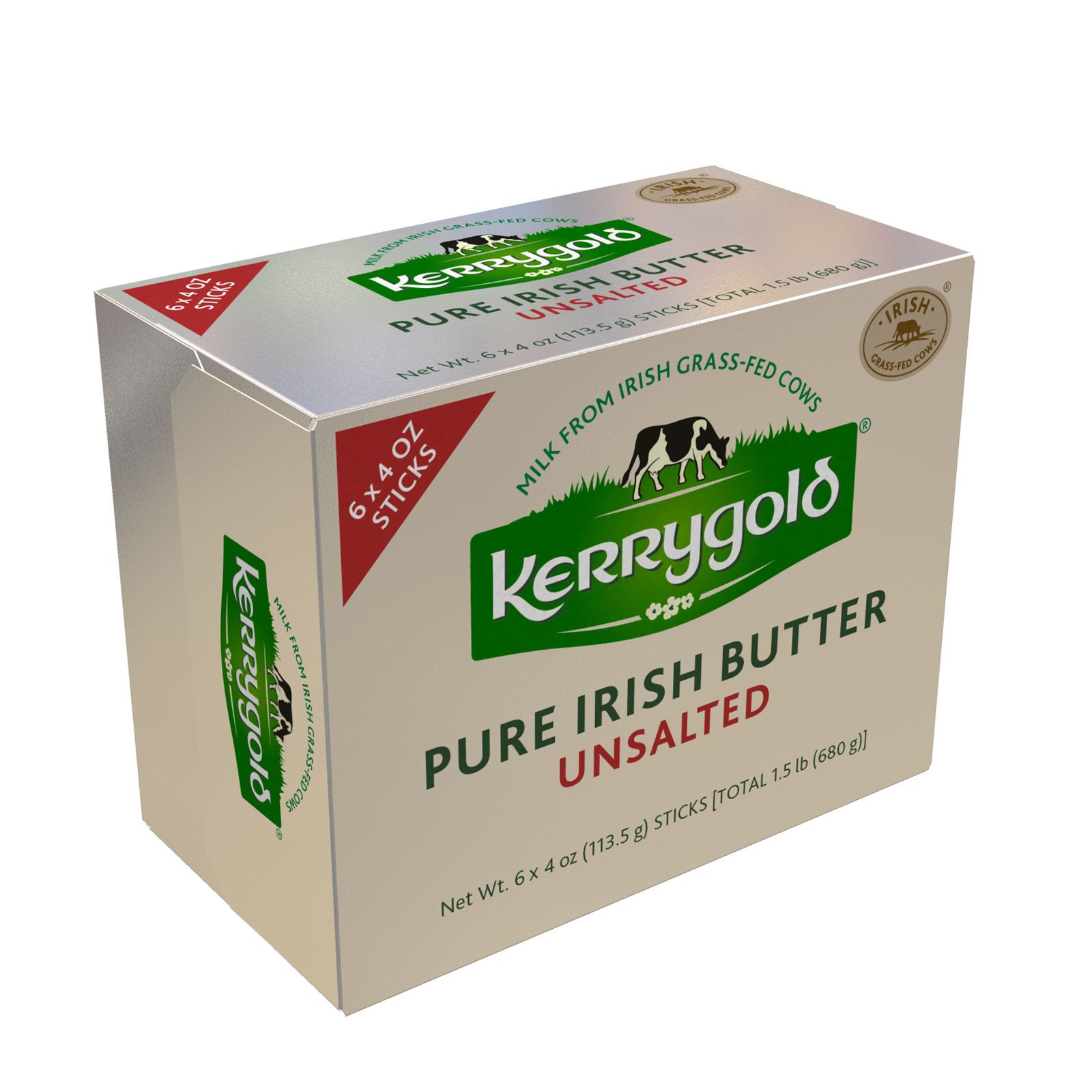 Kerrygold Grass-Fed Pure Irish Unsalted Butter, 8 oz 2 Sticks