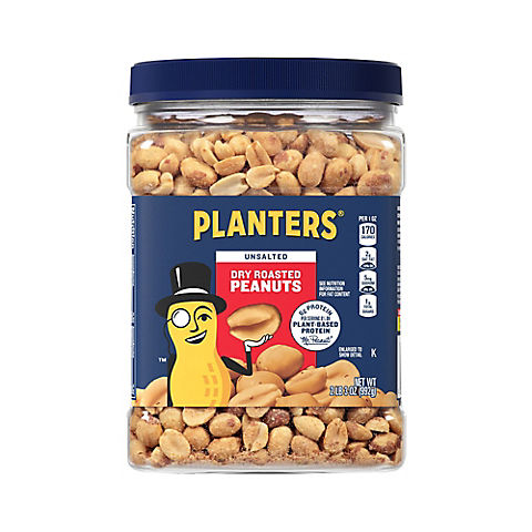 Planters Unsalted Dry Roasted Peanuts, 35 oz.