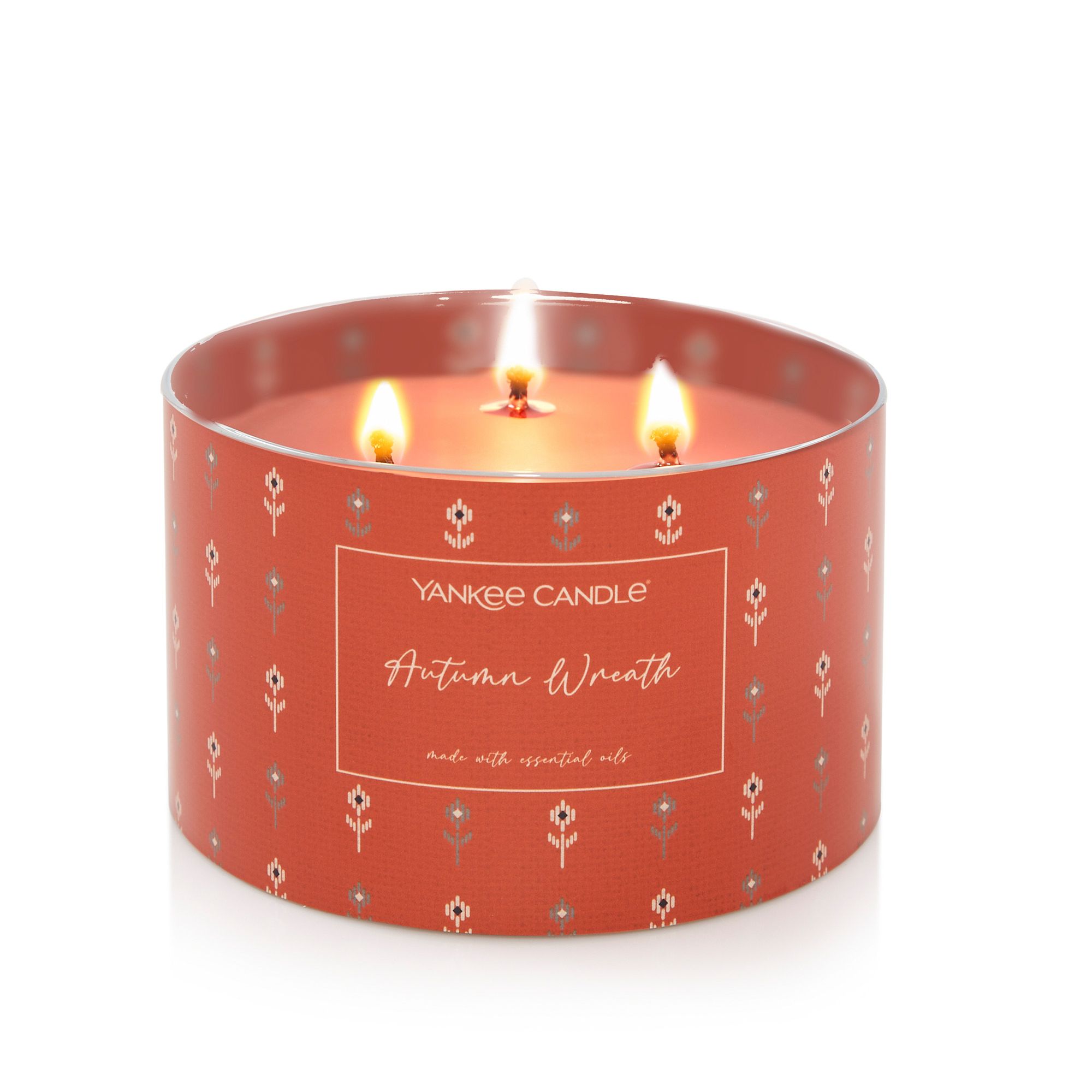 Yankee Candle 3-Wick Candle, Autumn Wreath