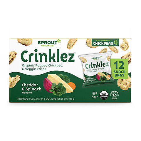 Sprout Organics Crinklez Veggie Crisps Snack Pack, 12 pk./0.5 oz.