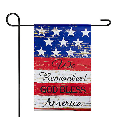 Northlight Americana 12.5" x 18" We Remember! Patriotic Outdoor Garden Flag