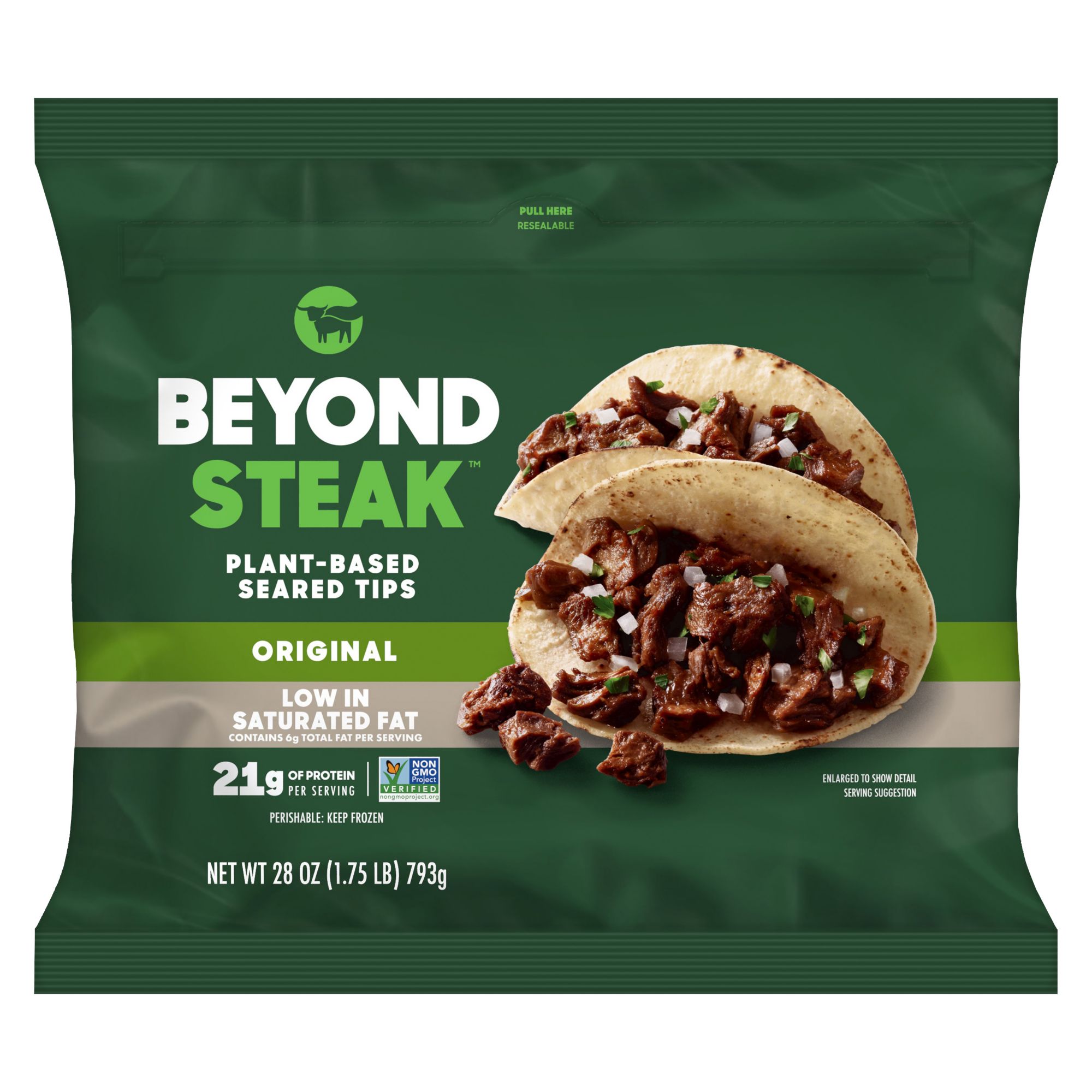 Beyond Meat Beyond Steak Plant-Based Seared Tips, 1.75-1.80 lbs.