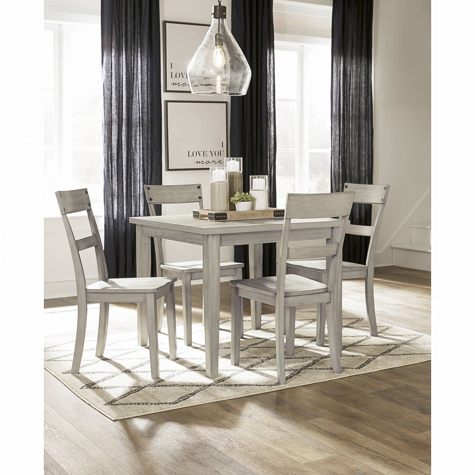 Ashley furniture discount grey dining table