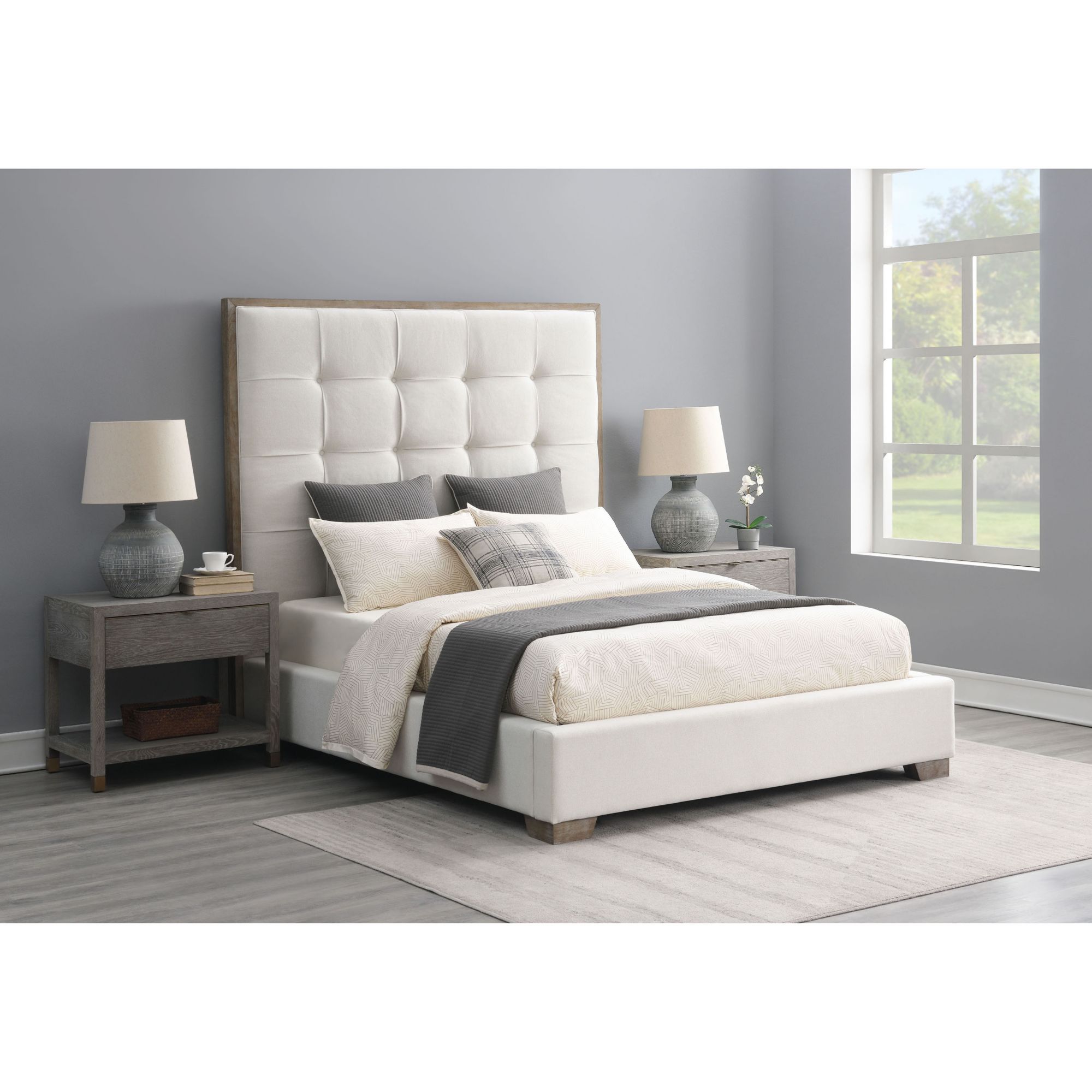 Abbyson Remi Upholstered Queen Bed, Ivory | BJ's Wholesale Club