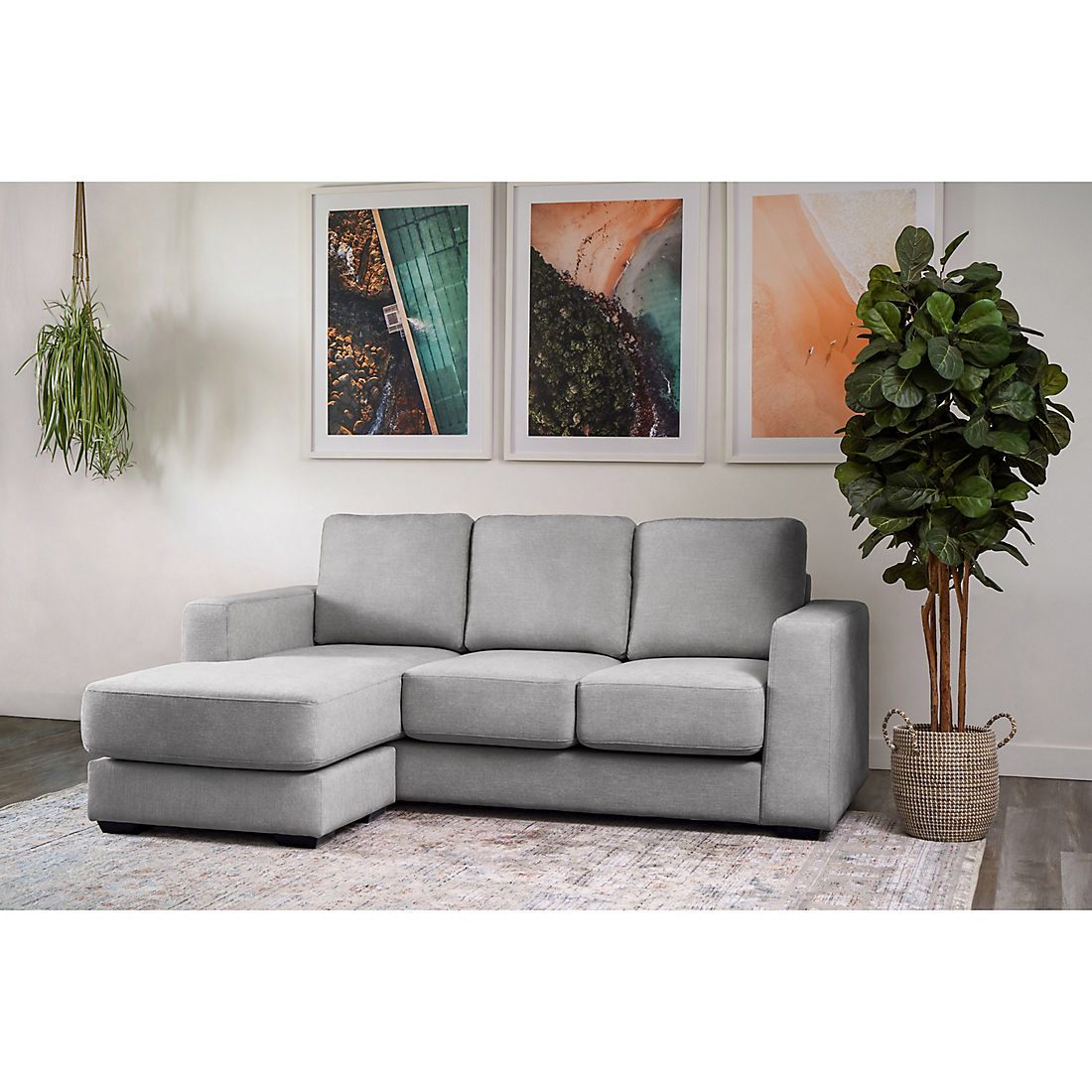 Fabric Reversible Sofa Chaise Sectional
