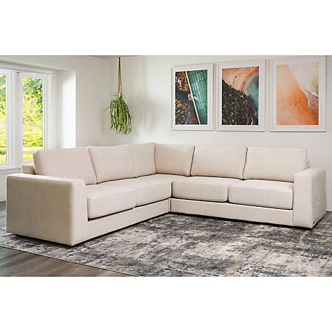 Abbyson Elizabeth Stain Resistant Fabric 3-Pc. Sectional - Sand