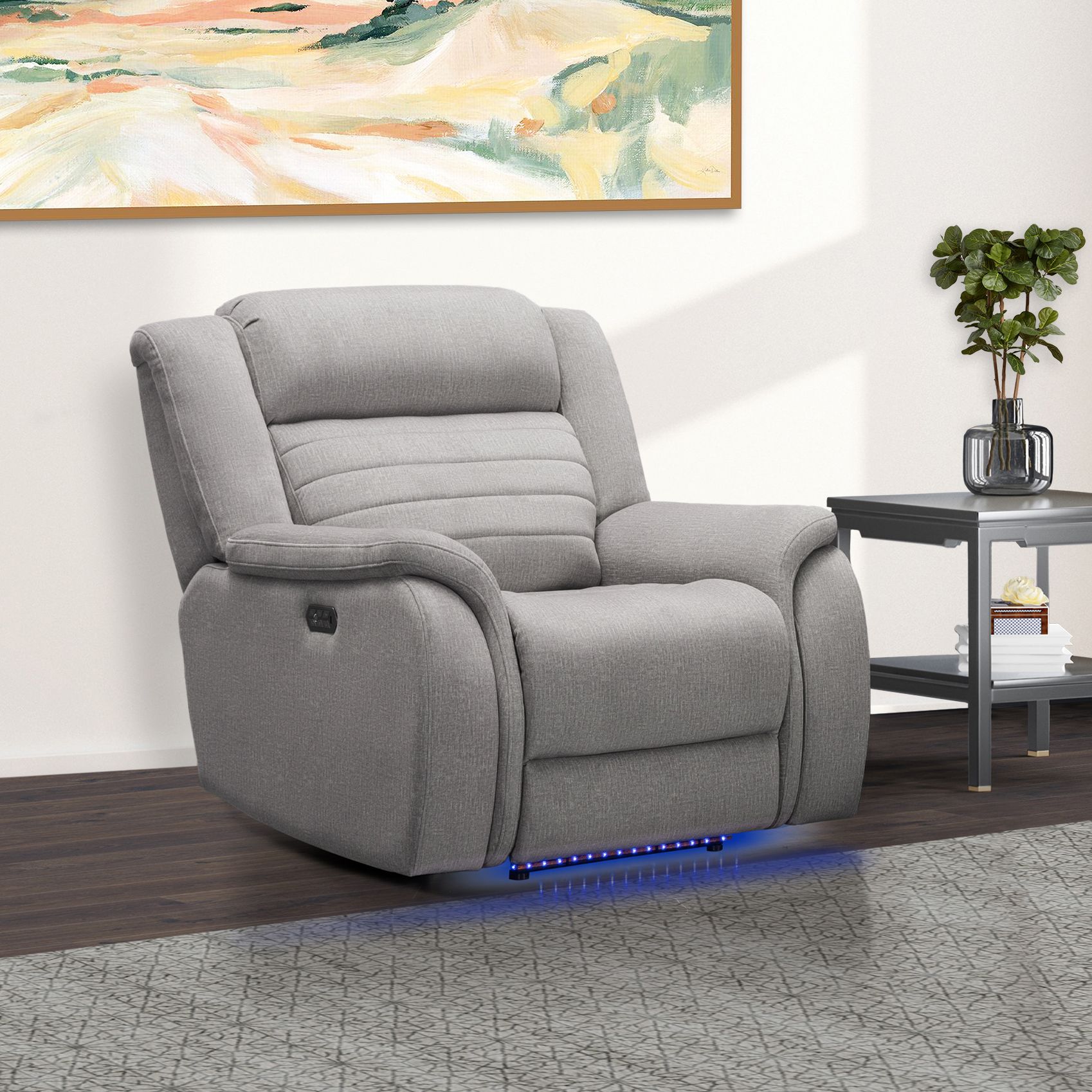 Gray heated massage discount recliner