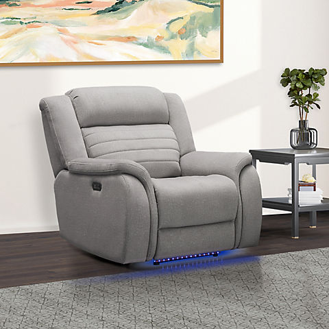 Abbyson George Power Reclining Chair with Heat and Massage - Gray