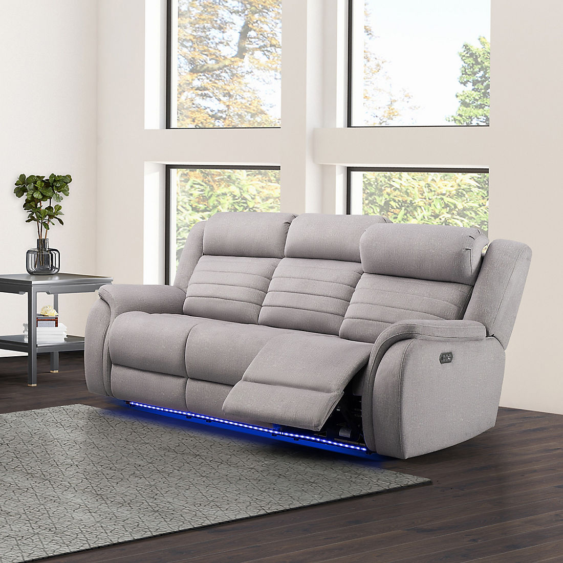 Abbyson George Power Reclining Sofa With Heat And Massage Gray Bj S Whole Club