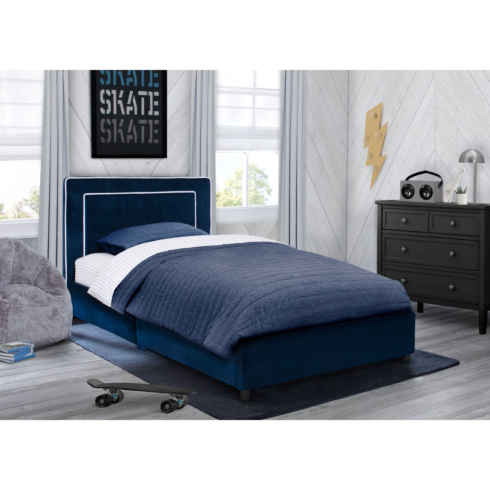 Delta upholstered deals twin bed