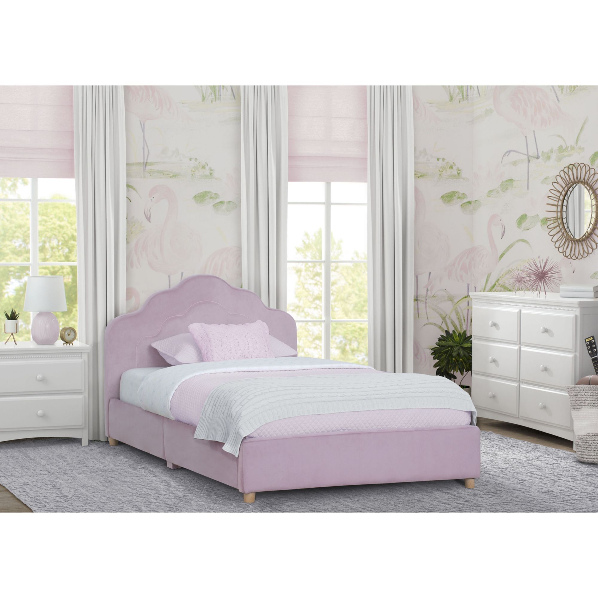 Delta Children Upholstered Twin Bed Light Pink BJ s Wholesale Club