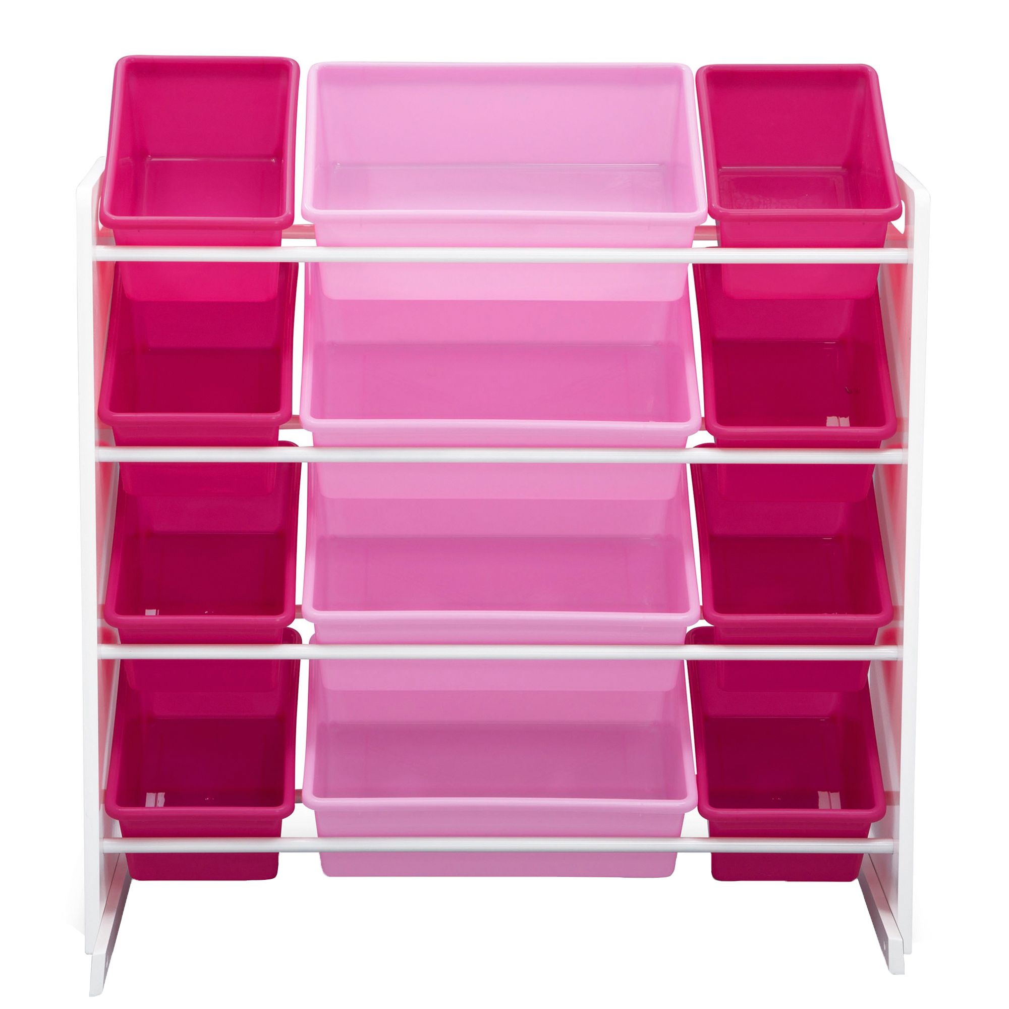 Delta Children Kids Toy Storage Organizer with 12 Plastic Bins - Pink