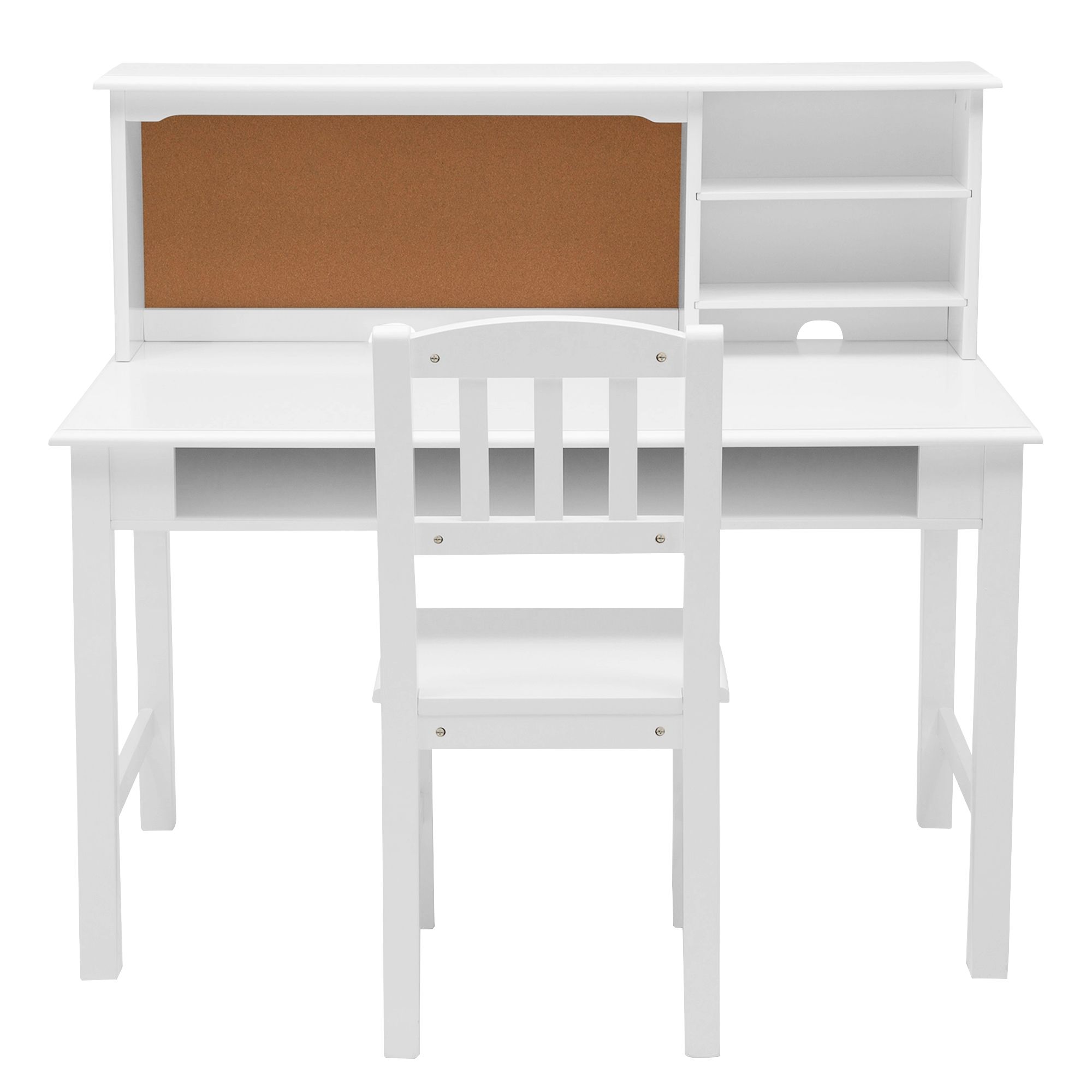 Delta Children Kids' Wood Desk with Hutch & Chair, White